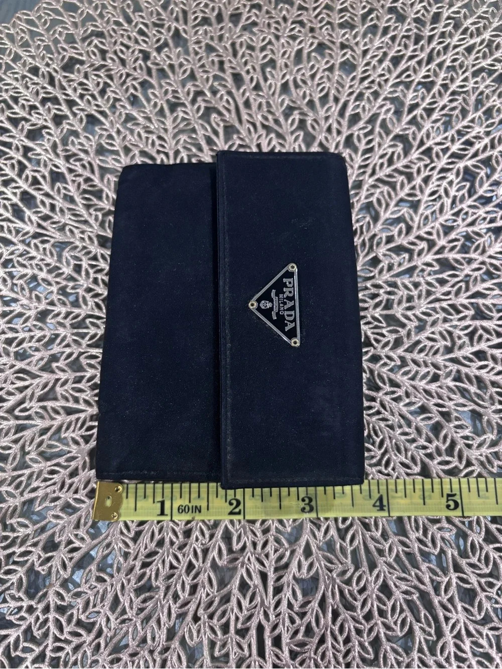 Prada Black Nylon Triangular Logo Wallet